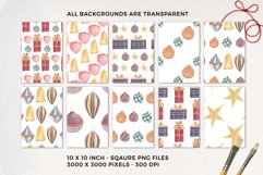 Christmas Decorations Watercolor Seamless Patterns Digital Product Image 2