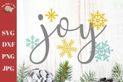 Joy svg snowflakes svg Christmas design cut file svg png dxf Product Image 1