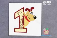 A Dog As The Happy Mood As Cartoon Applique Design Product Image 1