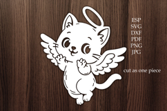 Angel Kitten Christmas Cutting File | SVG, PNG, EPS, DXF, Product Image 1