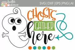 Ghosts Gather Here w/Arrow cut File - SVG DXF EPS AI PNG Product Image 1
