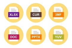 Set Of File Formats Icons Product Image 1