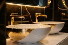 Luxurious golden bathroom sink interior Product Image 1