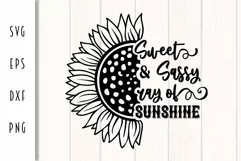 Sweet & Sassy Ray of Sunshine SVG - Sunflower Design Product Image 2