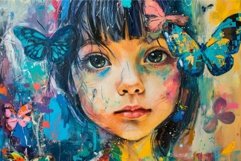 Imaginative Canvas unfinished paint child girl. Generate Ai Product Image 1