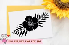 Hibiscus Silhouette Florals Svg, hand drawn Hibiscus Product Image 5