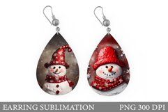 Snowman Teardrop Earring. Snowman Earring Design Product Image 1