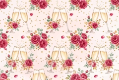 Watercolor seamless pattern with champagne flutes Product Image 1