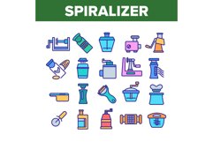 Spiralizer Kitchenware Collection Icons Set Vector Product Image 1