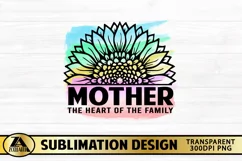Mom Sublimation Mothers day PNG Mother Watercolor Sunflower Product Image 4