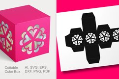 Abstract Flower Cuttable Gift Box with Holes SVG Product Image 2