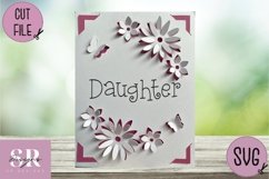 3D Daughter card insert design| Paper cutting | Cricut Card Product Image 3