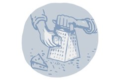 Handheld Cheese Grater Grating Circle Watercolor Product Image 1