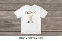 Eggnog lettering and glass of traditional Christmas drink Product Image 2