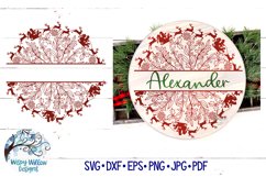 Split Christmas Mandala SVG | Personalized Round Sign Product Image 2