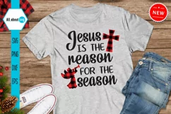 Jesus Is The Reason For The Season Svg, Buffalo Plaid Svg Product Image 3