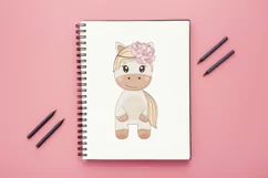 Cute baby pony girl in cartoon style. Product Image 3