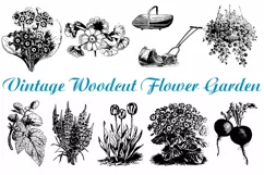 74 Woodcut Vintage Floral and Garden Illustration Collection Product Image 1
