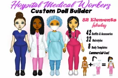Healthcare Worker Nurse Doctor Clipart Customizable Doll PNG Product Image 1