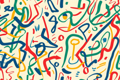 Doodle Sketch Style of Colorful Shapes Background Wallpaper Product Image 1