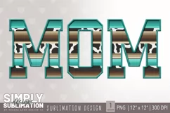 Faux Embroidered Western Mom Sublimation Png Design Product Image 1