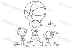 Happy father playing ball with his kids Product Image 2