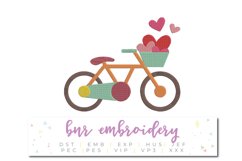 Valentine Bicycle Machine Embroidery Design Product Image 1