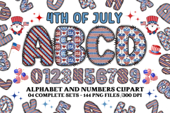 4th July Alphabet png clipart, independence letters doodle Product Image 1