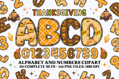 Thanksgiving Alphabet clipart, thanksgiving letters doodle Product Image 1