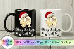 Merry Christmas Dog PNG | Santa Puppy | Sublimation Design Product Image 1