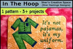 ITH Sewing Pajamas Mug Rug or Doorknob Hanger Product Image 1