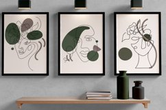 Set of Three Abstract Face Digital Print Frame not included Product Image 2