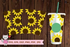 Sunflower SVG for tumbler Full Wrap Venti Cold Cup 24 oz Product Image 1