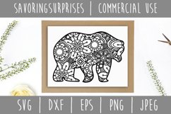 Bear Mandala Zentangle SVG, DXF, EPS, PNG, JPEG Product Image 2
