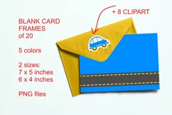 Blank Card Frames plus Cars Clipart Set of 28 PNG files Product Image 3