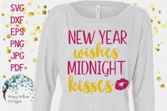 New Year Wishes Midnight Kisses | New Year's Eve SVG Product Image 2