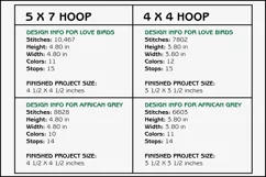 Pet Birds Coasters - 4 x 4 and 5 x 7 Hoops Product Image 3