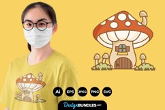 Mushroom House for T-Shirt Design Product Image 1