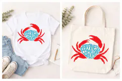 Happiness Quote SVG | Crab Word Art | Ocean PNG | Beach Gift Product Image 2