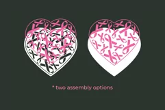 Pink Ribbon SVG. Breast Cancer Awareness month in heart Product Image 2