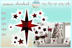Stars Buffalo Plaid Christmas Svg Dxf Eps Png PDF Product Image 1