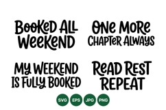 Hand Lettered Book Lover Quotes SVG Files for Crafts Product Image 1