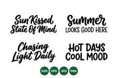 Hand Lettered Summer Phrases SVG Cut Files Product Image 1
