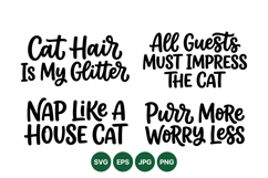 Hand Lettered Funny Cat Quote SVG Designs Product Image 1