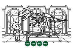 Dinosaur Skeleton Clipart For Educational Projects Product Image 1