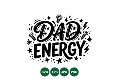 Hand Lettered Dad Energy Typography Illustration Product Image 1