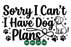 Funny Dog Lover Quote SVG With Paw Prints Design Product Image 1