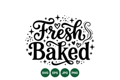 Fresh Baked Hand Lettered Typography Design Illustration Product Image 1