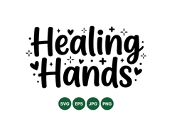 Healing Hands Inspirational Typography Design Art Product Image 1