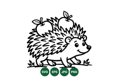 Cute Hedgehog Cartoon Vector Illustration Design Product Image 1